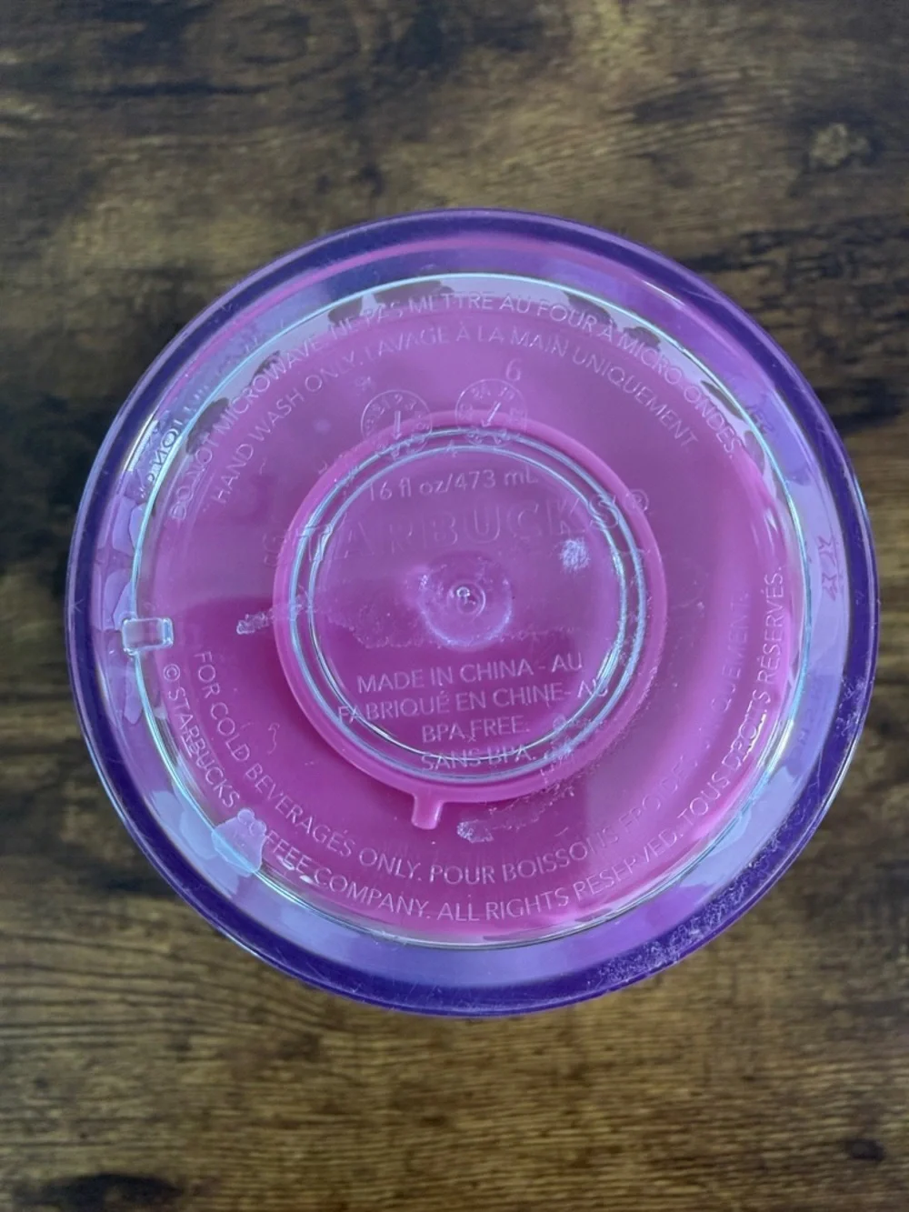 NWT Starbucks Pink Floral Tumbler with Blue Lid and Hot Pink Straw, 14 Oz
